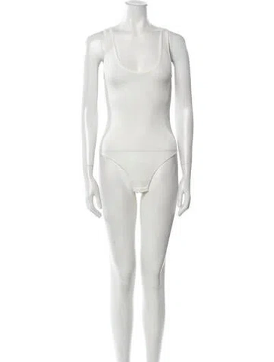 Pre-owned Christopher Esber Scoop Neck Sleeveless Bodysuit W/ Tags In White