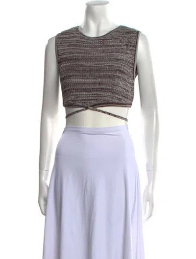 Pre-owned Christopher Esber Scoop Neck Sleeveless Crop Top In Black