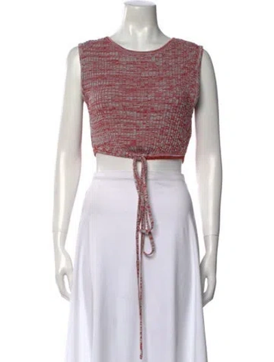 Pre-owned Christopher Esber Scoop Neck Sleeveless Crop Top In Red