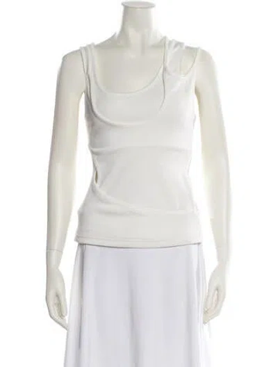 Pre-owned Christopher Esber Scoop Neck Sleeveless Top W/ Tags In White
