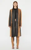 Christopher Esber Scuffed Lambskin Leather Coat In Brown