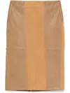 Christopher Esber Scuffed-leather Midi Skirt In Neutrals