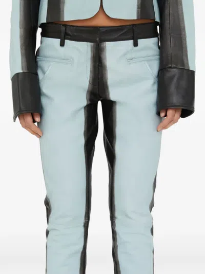 Christopher Esber Scuffed-effect Leather Jacket In Blue