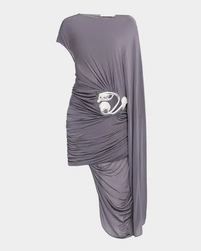 Christopher Esber Sculpted Loop Draped Cape Backless Mini Dress