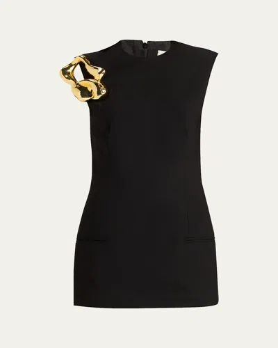 Christopher Esber Sculptured Corsage Tailored Mini Dress In Black