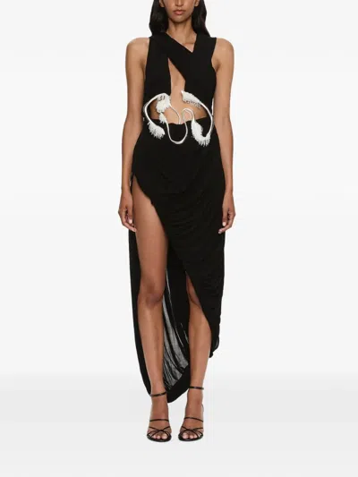 Christopher Esber Sculptured Draped Maxi Dress In Animal Print