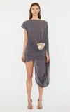 Christopher Esber Sculptured Extended Loop Mini Dress In Grey