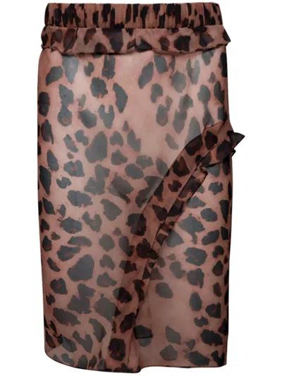 Christopher Esber Semi-transparenter Midirock In Brown