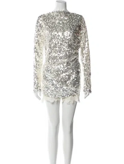 Pre-owned Christopher Esber Sequin Mini Dress In Neutral