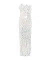 Christopher Esber Opaline Sequin Strapless Gown In White