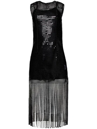 Christopher Esber Sequined Tassel Midi Dress In Black