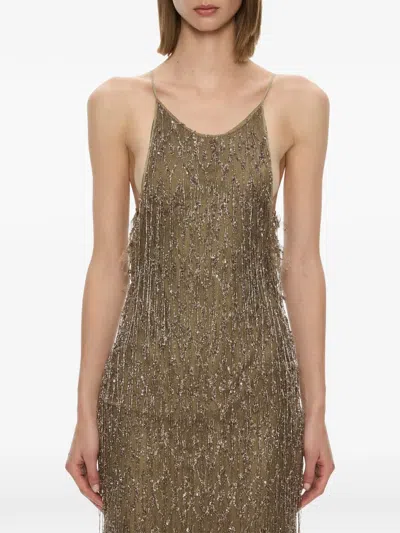 Christopher Esber Sequin-embellished Chevron-lace Mini Dress In Multi