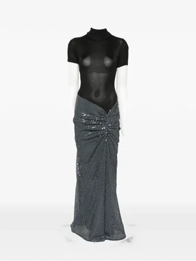 Christopher Esber Sequin-embellished Ruched Gown In Gray