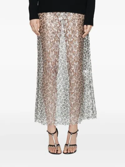 Christopher Esber Sequin-embroidered Lace Maxi Skirt In Transparent
