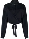 Christopher Esber Cropped Wrap Top In Blue