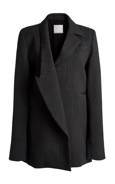 Christopher Esber Shade Tailored Asymmetric Blazer In Black