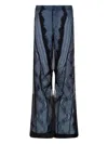 Christopher Esber Lace Embellished High Waist Trousers In Blue