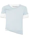 Christopher Esber Sheer Ribbed T-shirt In Blue