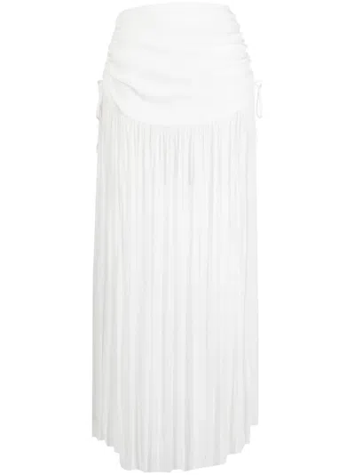 Christopher Esber Sheer Tulle-panel Maxi Skirt In Weiss