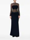 Christopher Esber Sheer-paneled Draped Top In Black