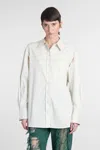 Christopher Esber Mint Green Cotton Shirt With White Stripes In Green