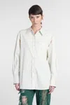 Christopher Esber Mint Green Cotton Shirt With White Stripes In Green
