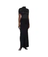 Christopher Esber Fusion Ruched Faille T-shirt Gown In Black