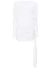 Christopher Esber Side Cowl Drape Extension Dress In White