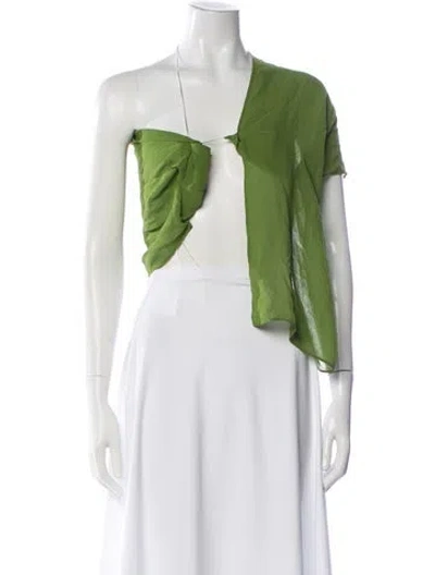 Pre-owned Christopher Esber Silk Asymmetrical Top In Green
