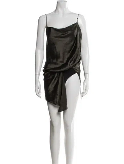 Pre-owned Christopher Esber Silk Asymmetrical Top In Green