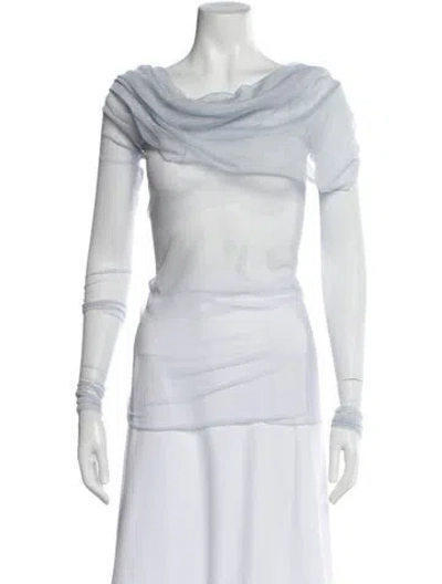 Pre-owned Christopher Esber Silk Cowl Neck Top In White