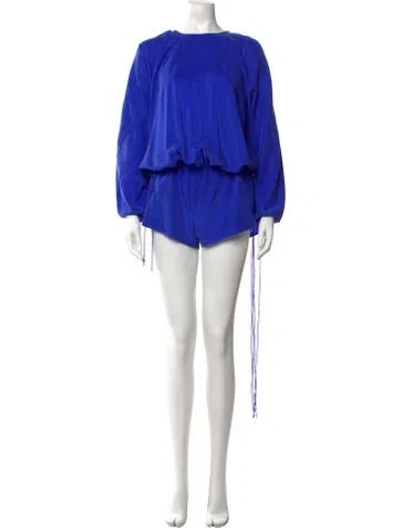 Pre-owned Christopher Esber Silk Crew Neck Romper In Blue
