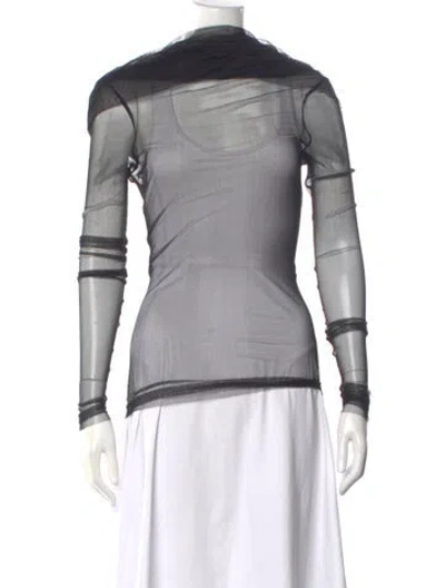 Pre-owned Christopher Esber Silk Crew Neck Top In Black