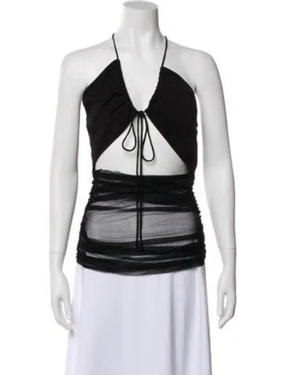 Pre-owned Christopher Esber Silk Halterneck Top In Black
