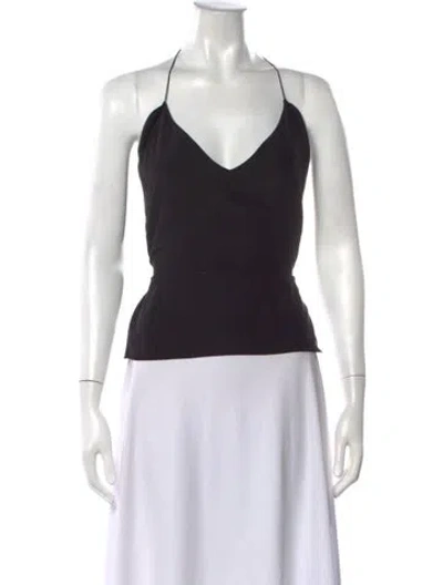 Pre-owned Christopher Esber Silk Halterneck Top In Black