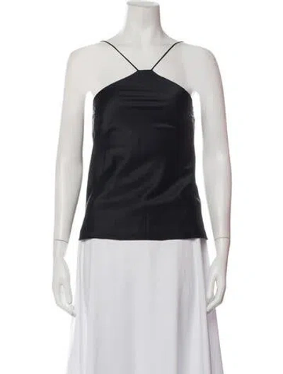 Pre-owned Christopher Esber Silk Halterneck Top In Black