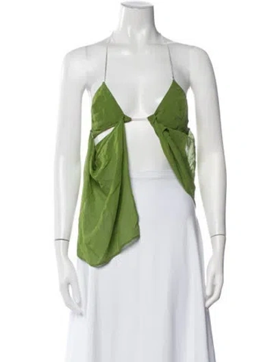 Pre-owned Christopher Esber Silk Halterneck Top In Green