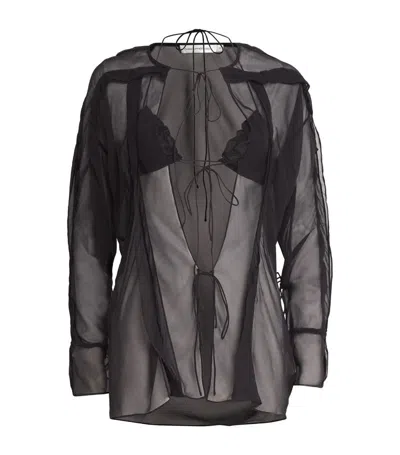 Christopher Esber Silk Kaftan Shirt In Black