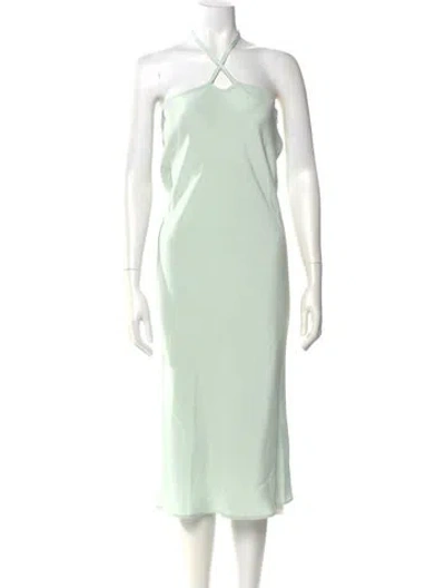 Pre-owned Christopher Esber Silk Knee-length Dress In Green