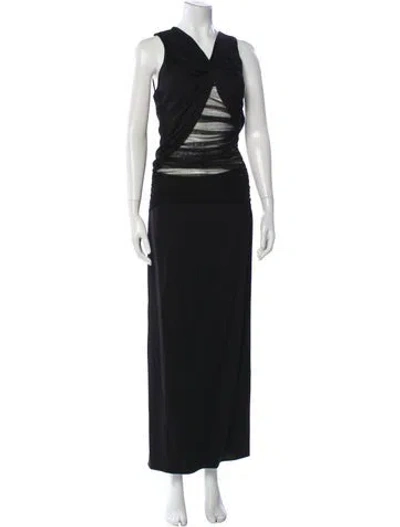 Pre-owned Christopher Esber Silk Long Dress In Black