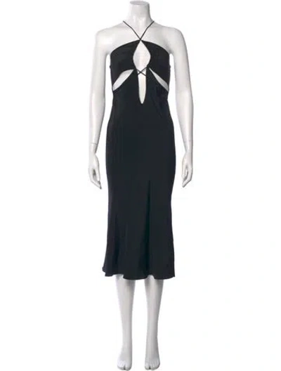Pre-owned Christopher Esber Silk Long Dress In Black
