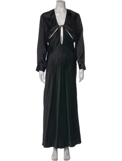 Pre-owned Christopher Esber Silk Long Dress In Black