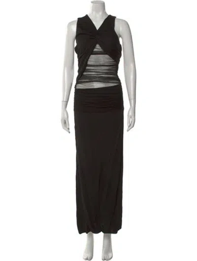 Pre-owned Christopher Esber Silk Long Dress In Black