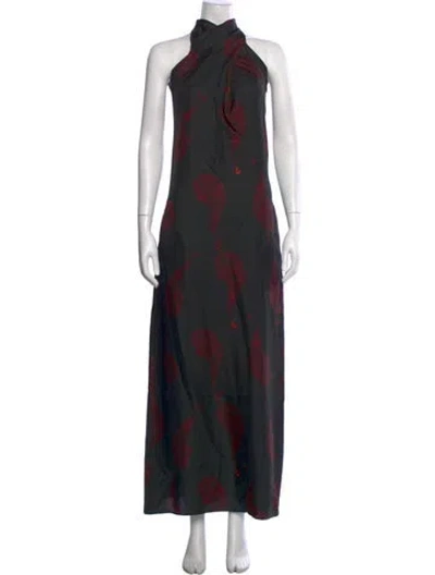 Pre-owned Christopher Esber Silk Long Dress In Black
