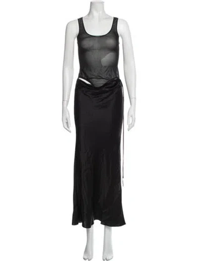 Pre-owned Christopher Esber Silk Long Dress In Black