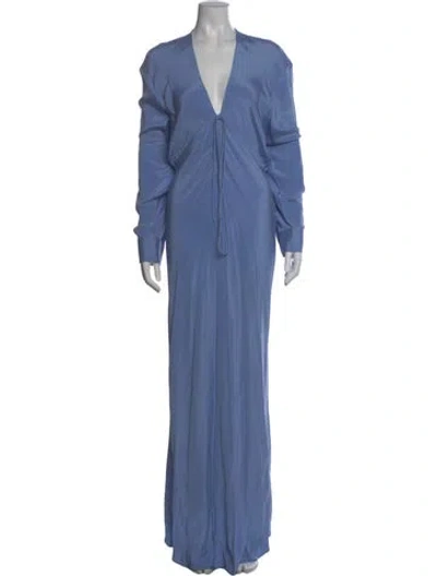 Pre-owned Christopher Esber Silk Long Dress In Blue