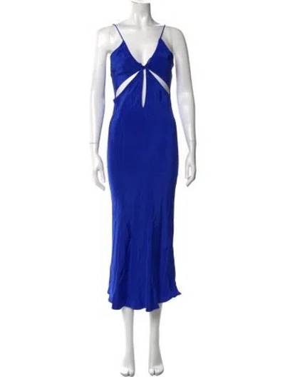 Pre-owned Christopher Esber Silk Long Dress In Blue