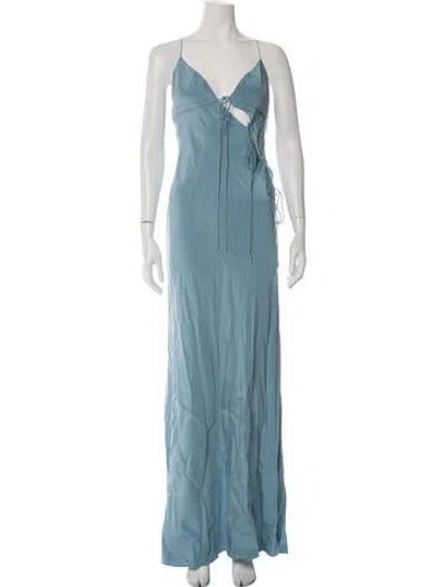 Pre-owned Christopher Esber Silk Long Dress In Blue
