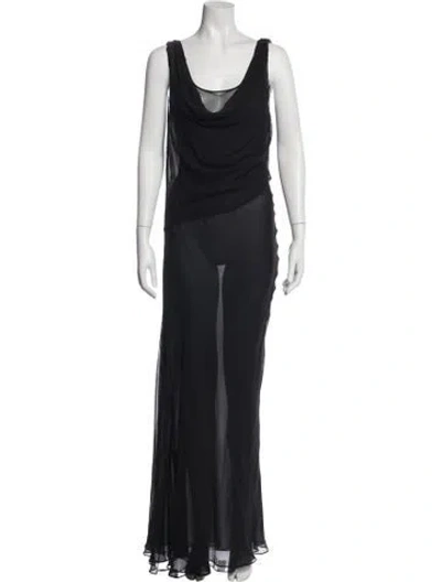 Pre-owned Christopher Esber Silk Long Dress In Blue