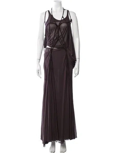 Pre-owned Christopher Esber Silk Long Dress In Brown